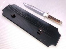 Bulldog 15 1/2” Genuine Samber Stag Bowie Knife with Wall Stand Solingen Germany 