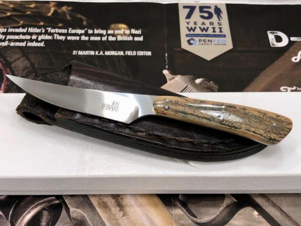 Arno Bernard Exotic Mammoth Ivory Handle Baby Bush Series Porcupine w/ Sheath   