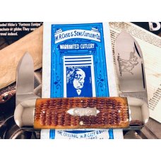 Case Classic Prototype Sunfish 2050 Brown Rogers Bone Toenail Knife w/ Elephant Etch Super Rare