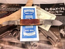 Case Classic Prototype Sunfish 2050 Brown Rogers Bone Toenail Knife w/ Elephant Etch Super Rare 