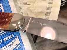 Case Classic Prototype Sunfish 2050 Brown Rogers Bone Toenail Knife w/ Elephant Etch Super Rare 