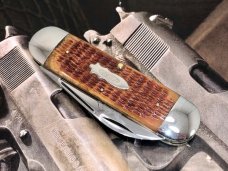 Case Classic Prototype Sunfish 2050 Brown Rogers Bone Toenail Knife w/ Elephant Etch Super Rare 