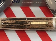 Bulldog Brand Celebrated Anglo Saxon Whittler w/ Great Stag Handles +New Orleans Knife -5 & 1/4" NOS