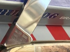Bulldog Brand Celebrated Anglo Saxon Whittler w/ Great Stag Handles +New Orleans Knife -5 & 1/4" NOS