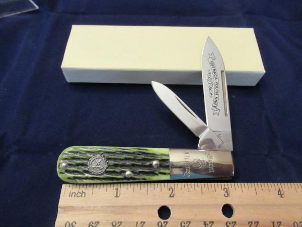 Burnt Chimney 1993 Green Bone Barlow NKCA Youth Knife Burnt Chimney 1993 Green Bone Barlow NKCA Youth Knife