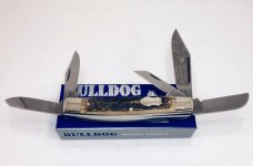 Bulldog Brand 5 Blade Jumbo Stockman Genuine Stag Knife Super Rare! 