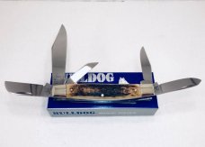 Bulldog Brand 5 Blade Jumbo Stockman Genuine Stag Knife Super Rare! 