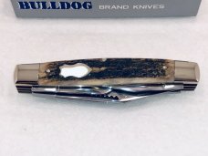 Bulldog Brand 5 Blade Jumbo Stockman Genuine Stag Knife Super Rare! 