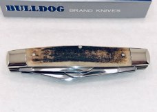 Bulldog Brand 5 Blade Jumbo Stockman Genuine Stag Knife Super Rare! 