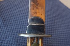 Vintage Utica Cutlery Co. Utica NY USA Kutmaster Carbon Steel Bone Fixed Blade Sheath Knife