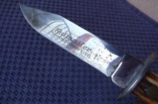 Vintage Utica Cutlery Co. Utica NY USA Kutmaster Carbon Steel Bone Fixed Blade Sheath Knife