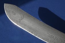 Antique  J. Askham & Son Sheffield Wapacut Large Butcher Knife from the 1880's (?) 12" blade 18" OAL
