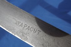 Antique  J. Askham & Son Sheffield Wapacut Large Butcher Knife from the 1880's (?) 12" blade 18" OAL