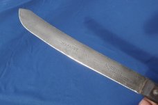 Antique  J. Askham & Son Sheffield Wapacut Large Butcher Knife from the 1880's (?) 12" blade 18" OAL