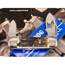 Bulldog CRISP ELEPHANT ETCH AMAZING STAG Sunfish Elephant Toe Knife New with 2-piece Box