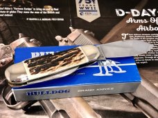 Bulldog CRISP ELEPHANT ETCH AMAZING STAG Sunfish Elephant Toe Knife. New with 2-piece Box