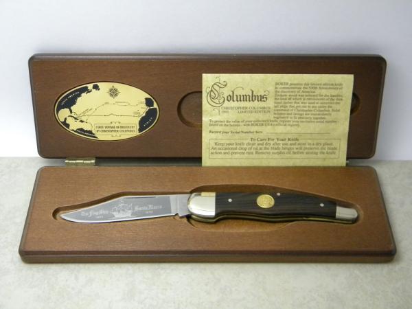 Boker Solingen Germany Stainless 1991 LTD. Christopher Columbus Folding Hunter Knife in Box