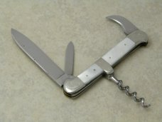 IXL George Wostenholm Sheffield England Mother of Pearl Corkscrew Champaign Knife