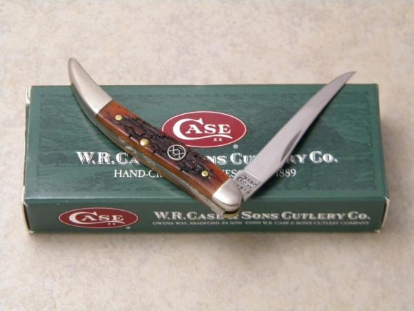 Case XX USA 2001 Dark Amber Barbed Wire Bone 610096 SS Tiny Toothpick Knife in Box Case XX USA 2001 Dark Amber Barbed Wire Bone 610096 SS Tiny Toothpick Knife in Box