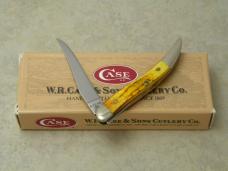 Case XX USA 1998 Burnt Yellow Bone 610096 SS Tiny Toothpick Knife in Box