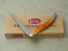 Case XX USA 1998 Pigskin Orange Bone 610096 SS Tiny Toothpick Knife in Box