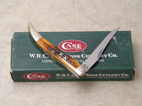 Case XX USA 2002 Dark Amber Bone 610096 SS Tiny Toothpick Knife in Box Case XX USA 2002 Dark Amber Bone 610096 SS Tiny Toothpick Knife in Box