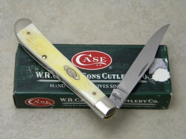 Case XX USA 2009 Burnt Oatmeal Bone 61048 SS Slimline Trapper Knife in Box