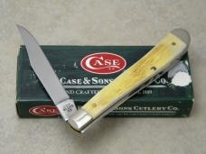 Case XX USA 2009 Burnt Oatmeal Bone 61048 SS Slimline Trapper Knife in Box