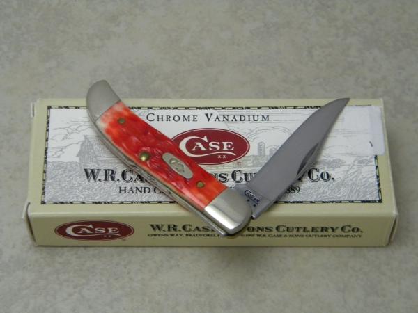 Case XX USA 2008 Dark Red Bone TH61165 CV Tiny Folding Hunter Knife in Box