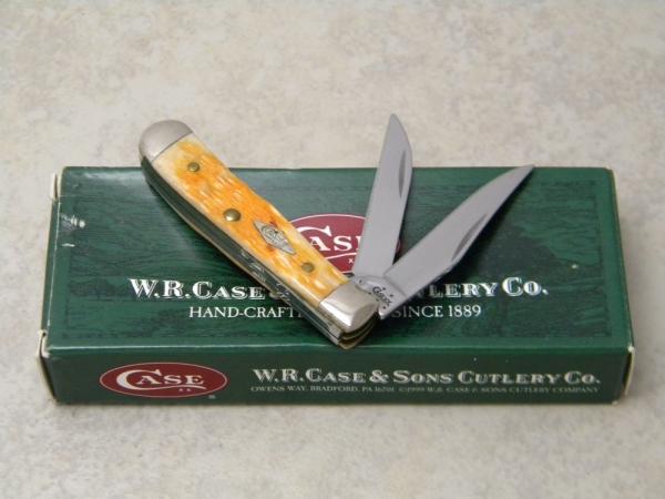 Case XX USA 2005 Sunset Orange Bone 62154W SS Wharncliffe Tiny Trapper Knife in Box Case XX USA 2005 Sunset Orange Bone 62154W SS Wharncliffe Tiny Trapper Knife in Box