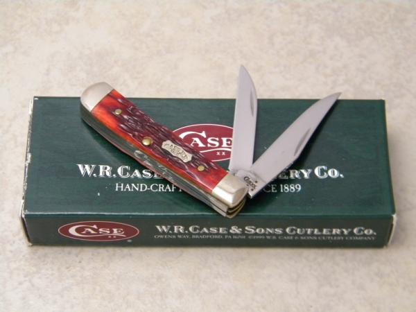 Case XX USA 2007 Tested Red Bone 62154W SS Wharncliffe Tiny Trapper Knife in Box Case XX USA 2007 Tested Red Bone 62154W SS Wharncliffe Tiny Trapper Knife in Box