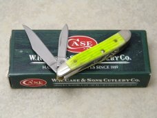 Case XX USA 2009 Lime Green Bone 6220 SS "1st Run" Peanut Knife in Box