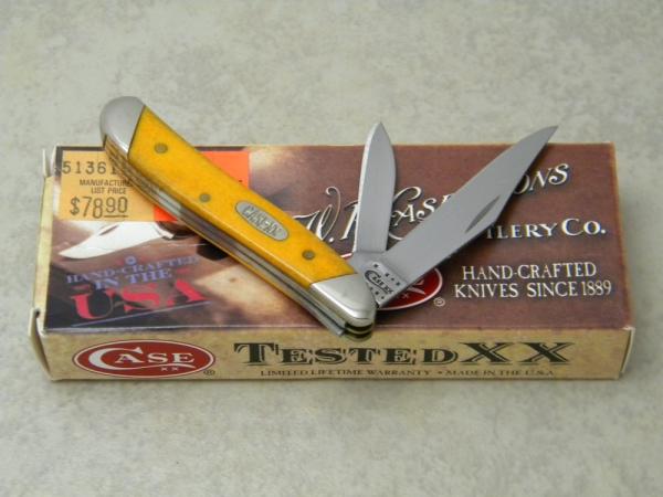 Case XX USA 2011 Persimmon Orange Bone 6220 SS Peanut Knife with Slant Bolsters in Box Case XX USA 2011 Persimmon Orange Bone 6220 SS Peanut Knife with Slant Bolsters in Box