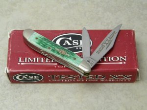 Case XX USA 2000 Emerald Supra Green Bone 6220 SS Limited Edition 1 of 2500 Peanut Knife in Box