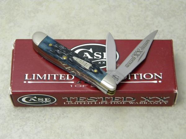Case XX USA 2002 Mediterranean Blue Bone 6220 SS Limited Edition 1 of 2500 Peanut Knife in Box Case XX USA 2002 Mediterranean Blue Bone 6220 SS Limited Edition 1 of 2500 Peanut Knife in Box