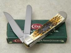 Case XX USA 2005 Amber Bone 6254 SS Trapper Knife in Box