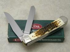 Case XX USA 2004 Amber Bone 6254 SS Trapper Knife in Box