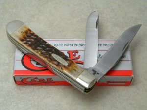Case XX SS USA 1 Dot (1989) Pretty Bone 6254 SS Trapper Knife in Box