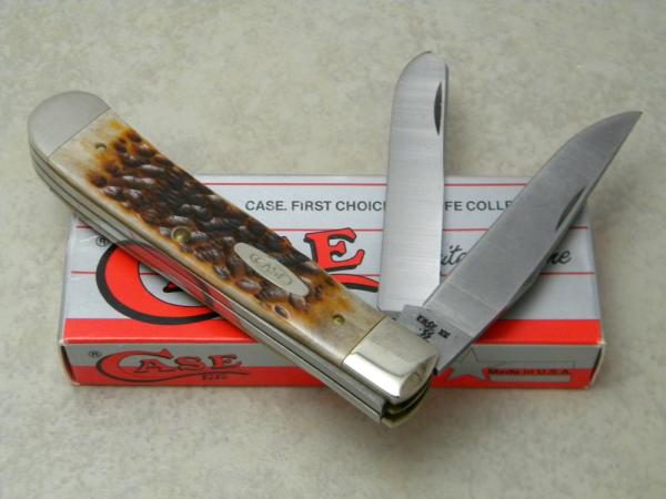 Case XX SS USA 1 Dot (1989) Pretty Bone 6254 SS Trapper Knife in Box