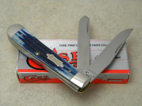 Case XX USA 4 Dot (1996) Dark Blue Bone 6254 SS Trapper Knife in Box