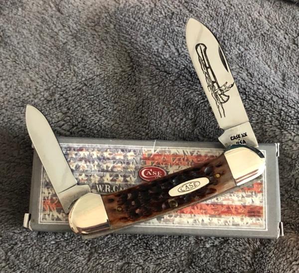 Case XX 1989 USA 62131 Canoe Chestnut Jig Bone Handle
