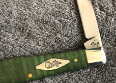 CASE XX USA GREEN CURLY MAPLE TEARDROP JACK KNIFE NICE TB71028W SS 2016 (3897)