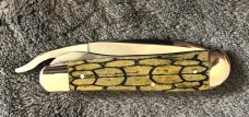 Case XX 61953 1/2L Russlock knife, Tortise shell Olive Green bone handles,06698