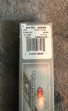 Case XX 61953 1/2L Russlock knife, Tortise shell Olive Green bone handles,06698