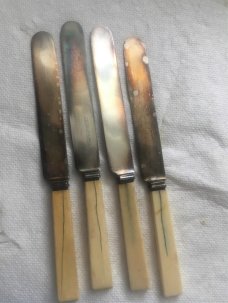  CIVIL WAR & BEFORE PRATT ROPES AND CO. IVORY KNIVES (150 YEARS OLD)