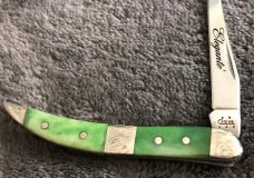 2005 Case XX 610096 Tiny Toothpick Elegante Bright Green bone handles #7665NS