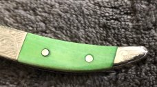 2005 Case XX 610096 Tiny Toothpick Elegante Bright Green bone handles #7665NS