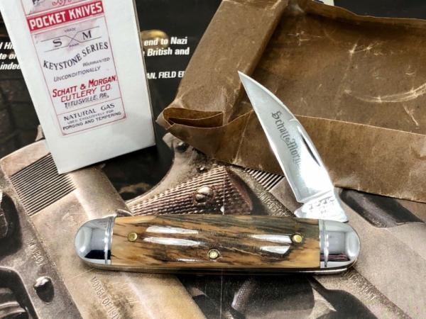 Schatt & Morgan 99 Mammoth Ivory Bark Executive Jack Knife SUPER RARE Queen Cutlery Tuna Valley Schatt & Morgan 99 Mammoth Ivory Bark Executive Jack Knife SUPER RARE Queen Cutlery Tuna Valley