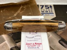Schatt & Morgan 99 Mammoth Ivory Bark Executive Jack Knife SUPER RARE  Queen Cutlery Tuna Valley