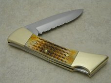 Case XX USA 2003 Bone 59L SS Hunting Heritage Collection Lockback Knife & Pouch